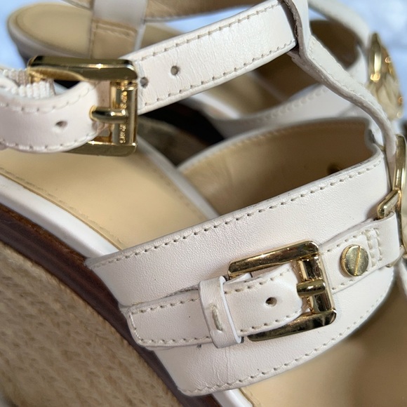 Michael Kors - Mackenzie Wedge Sandal eggshell white size 7.5 Open Toe platform - Picture 14 of 15